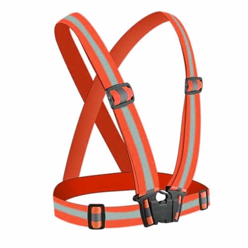 AUTOZOCO Chaleco de seguridad reflectante Chaleco de seguridad reflectante, Chaleco de Trabajo Ajustable Alta Visibilidad, Chaleco reflectante deportivo, Ropa trabajo reflectante, cierre POM, Naranja