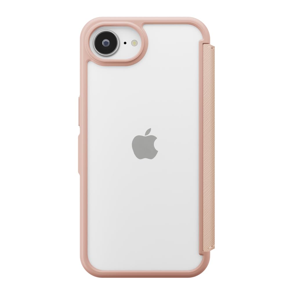 iPhone17e / iPhone16e 用 ガラスフリップケース サフィアーノ調/ピンク PG-25KGF04PK