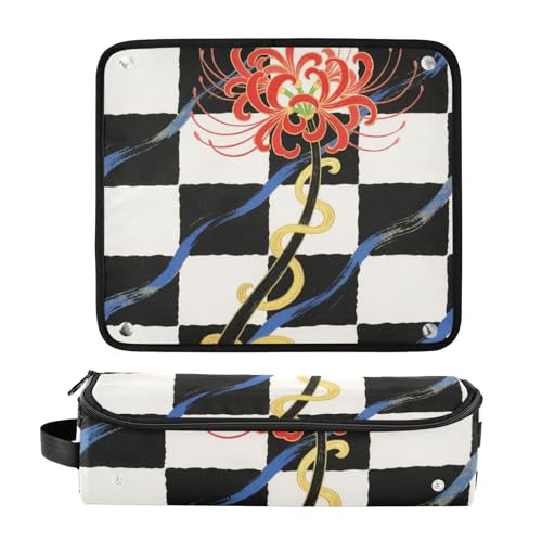 Bolsa de viaje y tapete resistente al calor para herramientas de cabello miniatura 3