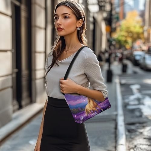 Image of Handbag for Women Leather Underam Shoulder Bag with Zipper Fashion Work Purse Waterproof Travel Wallet
