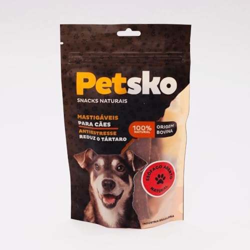 Petisco Esôfago Aberto para Cães 100% Natural Origem Bovina PETSK...