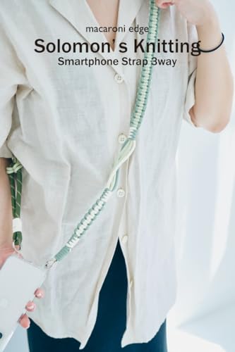 [macaroni edge] マカロニエッジ ソロモン編み スマホショルダー ストラップ 3WAY 斜めがけ iPhone ショルダー 付け替え 韓国雑貨 (グリーン×グリーン)