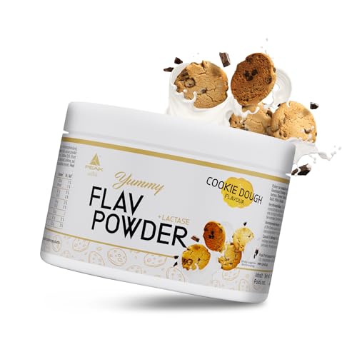 PEAK Yummy Flav Powder – 250 g de sabor galleta Dough I 50 porciones I Sabor en polvo para endulzar casi sin calorías y sin azúcar añadido I con inulina y la enzima digestiva lactasa I vegano