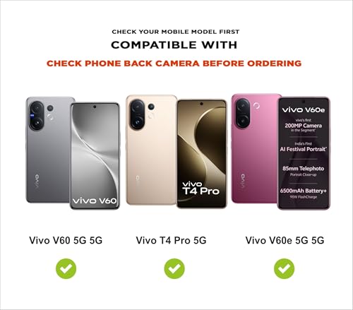 Image of SBMS Back Cover for Vivo V60 5G /T4 Pro /V60E | Ultra Slim Soft Rubberised Hard Case | Oil Feel Soft Leather Back | Mag-Safe Design (Mag-Safe Not Support) | Camera Protection Case for Vivo V60 (Black)