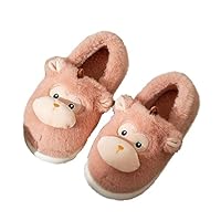 JadeRich Women's Animal Monkey Slippers Soft Warm Fleece Non-Slip Heel Covering Cushioned House Shoes Indoor Outdoor