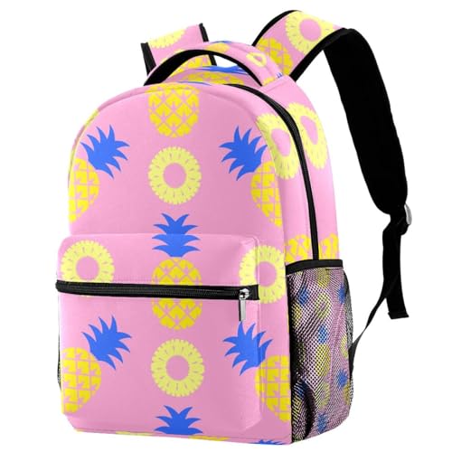 Sac à dos rose multicolore au motif ananas pop vibrant pour filles et garçons