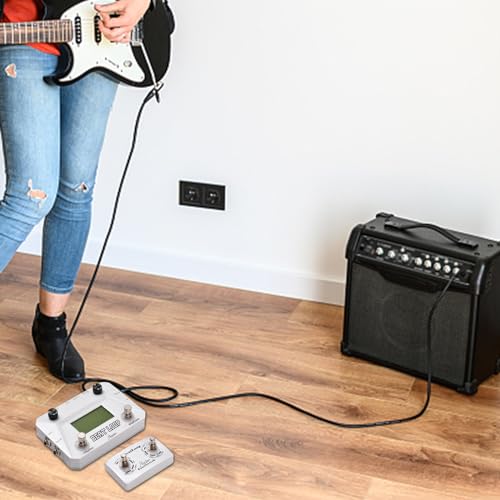 Jemora Pédale de machine à tambour avec enregistrement circulaire et boucle de guitare, 40 tambours, rythme, écran LCD rétroéclairé pour guitare électrique, entrée 3,5 mm, prise casque, commande - Les Beatles, Paul McCartney, John Lennon, RIngo Starr, George Harrison Jemora Pédale de machine à tambour avec enregistrement circulaire et boucle de guitare, 40 tambours, rythme, écran LCD rétroéclairé pour guitare électrique, entrée 3,5 mm, prise casque, commande – Image 4