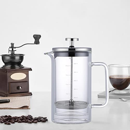 YSWPNA Glazen Karaf Pot Duurzaam Hittebestendig Drinkware met RVS Filter Thee en Opgeschuimd voor Espresso Keuken, 600ml - Afbeelding 5