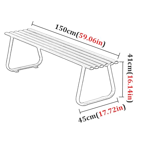 Banc de parc en métal résistant aux intempéries et durable pour terrasse - 2