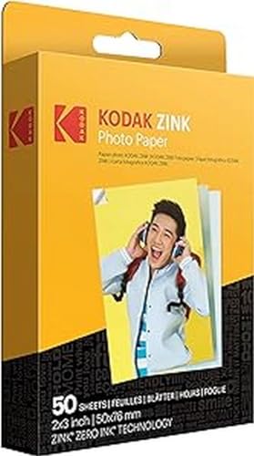 Image of Kodak Printomatic+ Instant Print Digital Camera (Pink) and Kodak 2ʺ x 3ʺ Premium Zink Photo Paper 50-Pack