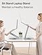 Laptop Ständer Höhenverstellbar mit 360° Drehbarer Basis, Ergonomisch Laptopständer, Laptop Erhoehung Fuer Schreibtisch, Standing Laptop Stand Computer Ständer mit MacBook Pro, Laptops 10–17 Silber