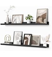 Heimlove Picture Ledge Shelf, Floating Shelves Set of 2, 36 Inches Picture Shelf for Wall with Le...