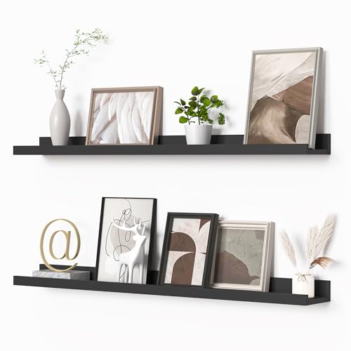 Heimlove Picture Ledge Shelf, Floating Shelves Set of 2, 36 Inches Picture Shelf for Wall with...