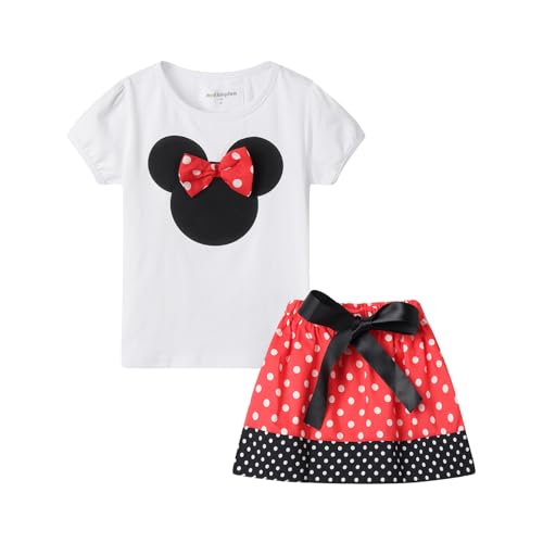 Image of Mud Kingdom Girls Outfits Cute Cartoon Polka Dots Summer Holiday Clothes Sets