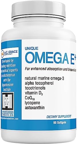 Miniatura 8 de UNIQUE E A.C. Grace Company Omega E+ - Suplemento de aceite de pescado - con ácidos grasos omega-3 marinos, vitamina E, vitamina D3 y CoQ10 - Ayuda