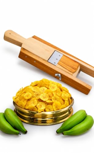 Image of Wooden Vegetable & Fruit Slicer with Stainless Steel Blade