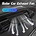 EOHMAK Car Solar Powered Exhaust Fan Car Window Exhaust Fans Vehicle Ventilation Fan Auto Air Vent Cool Fan Cooler Ventilation System Car Radiator Cooling Fans with Three Air Outlets, Black