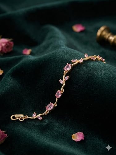 Image of Tulip Bracelet For Women | Anti Tarnish Floral Charm Bracelet For Women & Girls | Stainless Steel Tulip Bracelet | Stylish Party Daily Wear Accessory