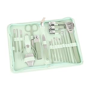 GMOIUJ Matcha Green 22-Piece Beauty Nail Tools Zipper Pack Nail Clipper Set
