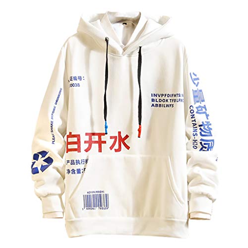 Pull à capuche pour homme blanc ajusté coupe petite taille patchwork