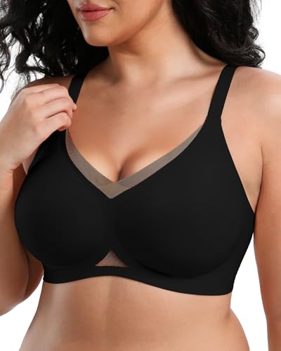 Wireless Bras for Women No Underwire Mesh Crossover Bra Seamless Full Coverage Lift Smooth T Shirt Sleep Bralettes