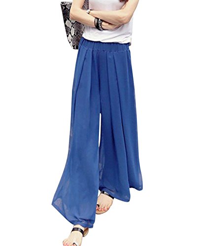 Donna Estivi Loose Gamba Larga Pantaloni Chiffon