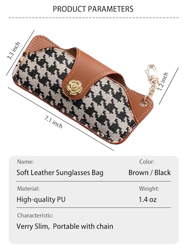 Image of kytasryl Soft Leather Sunglasses Bag,Travel Sunglass Holder Eyeglass Case Portable Slim Sunglasses Pouch