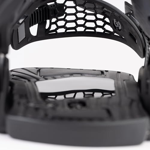 Nidecker Flow Fuse Hybrid Snowboard Bindings – Black – Dual-Entry System with Hybrid Strap & Glass-Filled Nylon Base – Size M