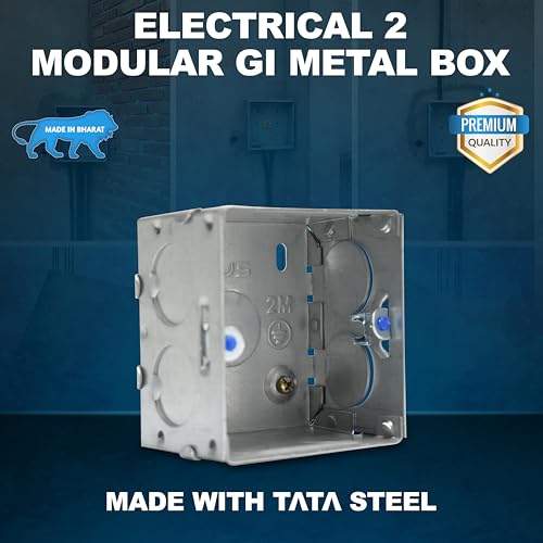 Image of Forus Concealed GI Sheet Metal Modular Box 1-2 Module, Excellent Quality Rustproof Galvanized Iron Heavy Duty Flush Mounting Electrical Junction Box, 18 Gauge thick 3x3 Inch Junction Box-4PC