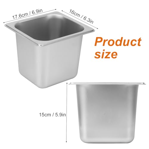 Image of 6 Pack, 1 /6 Size Stainless Steel Steam Table Pan