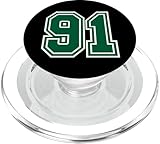 numero #91 numero varsity della squadra sportiva verde popsockets popgrip per magsafe