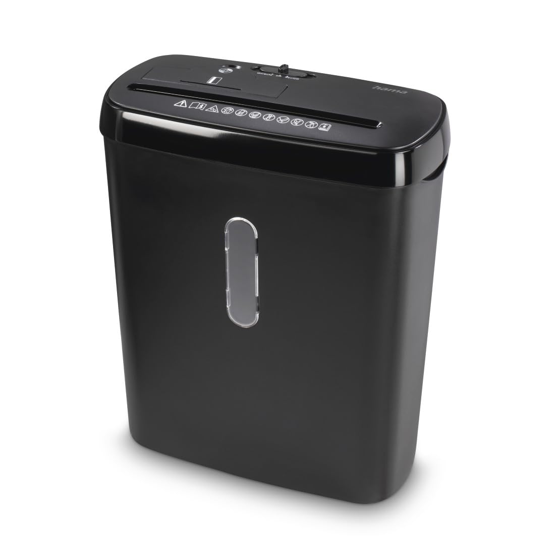 Hama |Trituradora de Papel Nivel Seguridad P2,T1 (Basic S8CD, Destructora de Papel, Velocidad Corte: 2,8m/min, Bandas magnéticas, BLU-Ray, CD, DVD, Papel, Tarjetas de plástico) Negro