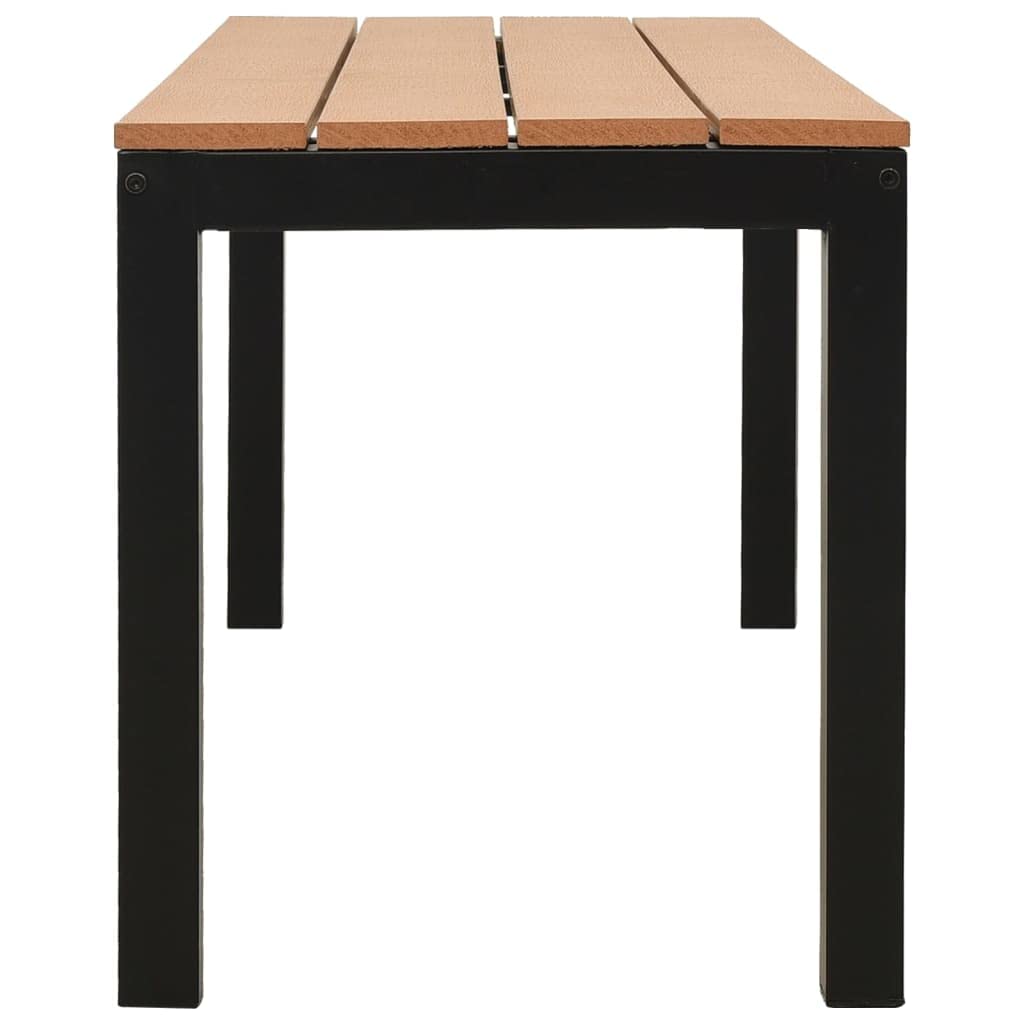 vidaXL Gartenbank Witterungsbeständig Sitzbank Parkbank Gartenmöbel Bank Balkonbank Terrassenbank Terrasse Garten Outdoor 110cm Stahl WPC Braun Schwarz