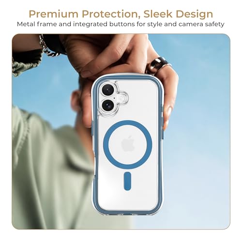 Image of Airbag Phone Cover Compatible with iPhone 17 | 5 Layer Protective Structure | Anti-Scratch & Anti Aging Back Cover | Heat Protection During Charging | Compatible MagSafe | Blue