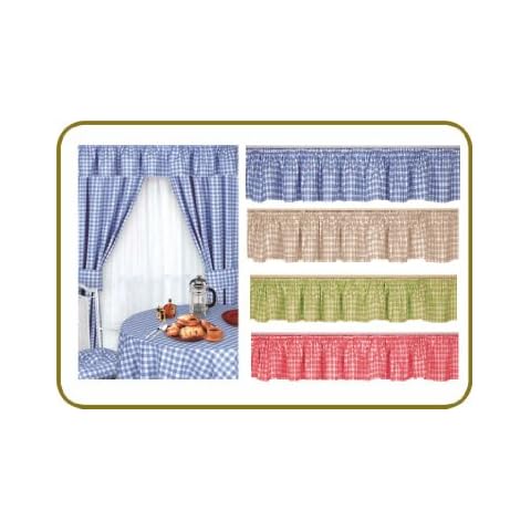 Kitchen Pelmet Green Gingham Check 100% Cotton 138" Width Cover