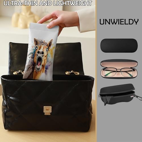 Image of 2 PCS Glasses Eyeglass Sunglasses Case Pouch Soft PU Leather Cute Aesthetic with Cleaning Cloth for Boys Men Man