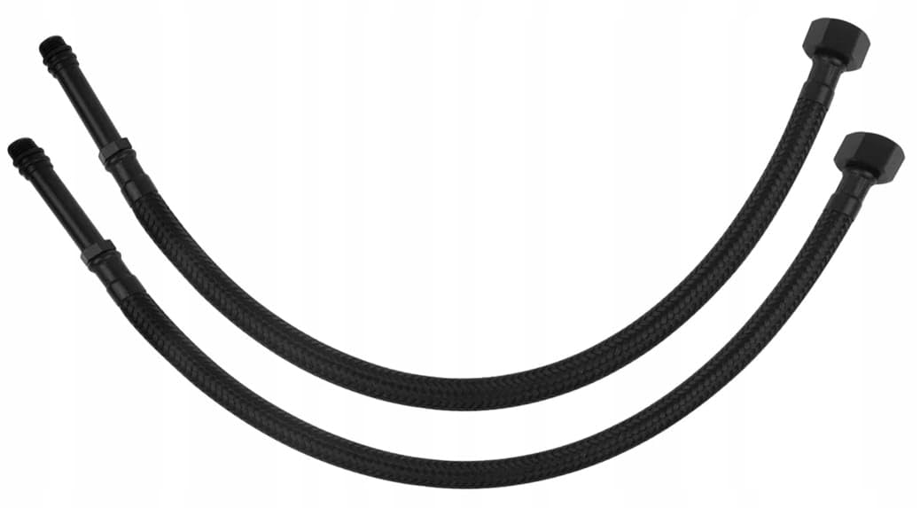 PEPTE 2 Pack Of 60Cm M10 X 3/8" Bsp Black Flexible Tap Tails Connectors Faucet Hoses from B&Q