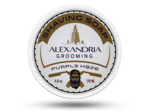 Alexandria Fragrances Purpl3 H@ze Shaving Soap for Men – Luxury Mens Shaving Soap with Sandalwood, Rose & Myrrh – Rich Lather Shave Soap for Men - Smooth Shaving Experience, Long Lasting Scent (4oz)
