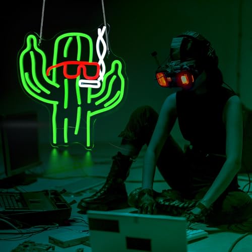 Image of Cactus Neon Sign Led Neon Lights Neon Signs for Wall Decor Light Up Sign for Birthday Party Club Gift