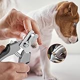 Edelstahl Krallenschere für Hunde und Katzen mit Sicherheitsschutz–Profi Hundekrallen Schneider&Nagelknipser für alle Rassen (klein, mittelgroß, groß) Inkl.Krallenfeile, vermeidet Überschneiden