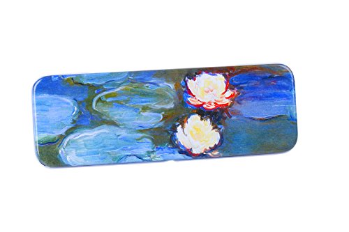 DAHO Caixa de lápis de lata com artes mundialmente famosas para escola, escritório, casa, armazenamento de maquiagem (Les Nymphéas)
