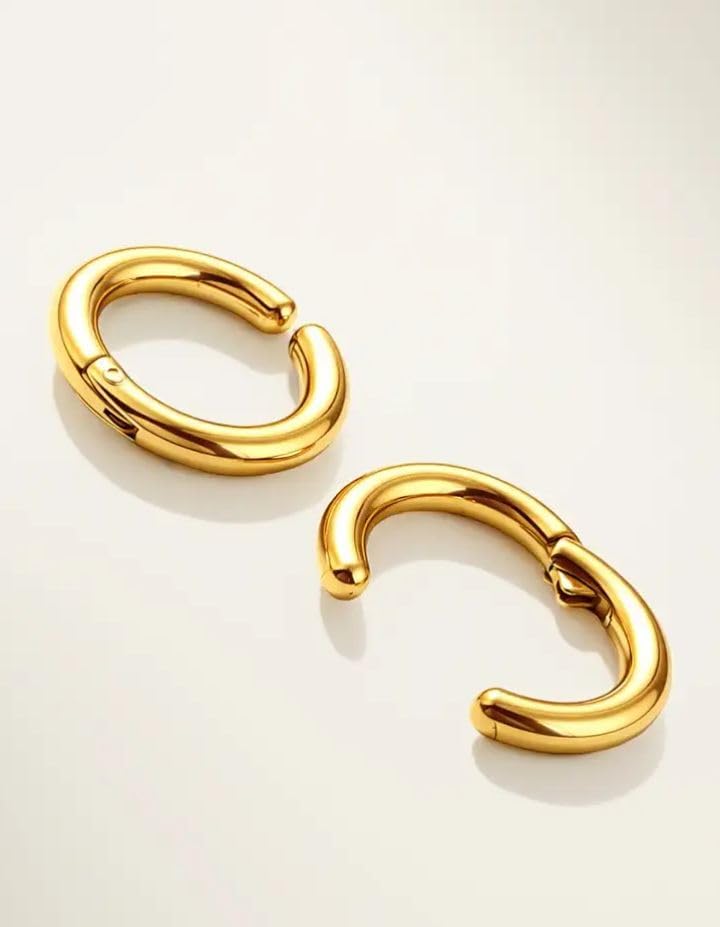 t trendy mart Stainless Steel Non Piercing Hoop Earrings For Men and Boys | Accessories Jewellery Ear Studs Fashion Accessories-picture-31