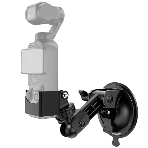 K&F CONCEPT Suction Cup Mount for DJI Osmo Pocket 3 Car Windshield Window Dash Mount Holder for GoPro Hero 13/12/11/10/9 Black DJI Osmo Action 3/4/5 Pro Insta360 X5/X4 Accessories
