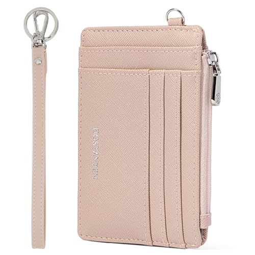 Image of BOSTANTEN Small Wallet For Women RFID Leather Credit Card Holder Slim Wristlet Keychain Wallet With Zipper Pocket