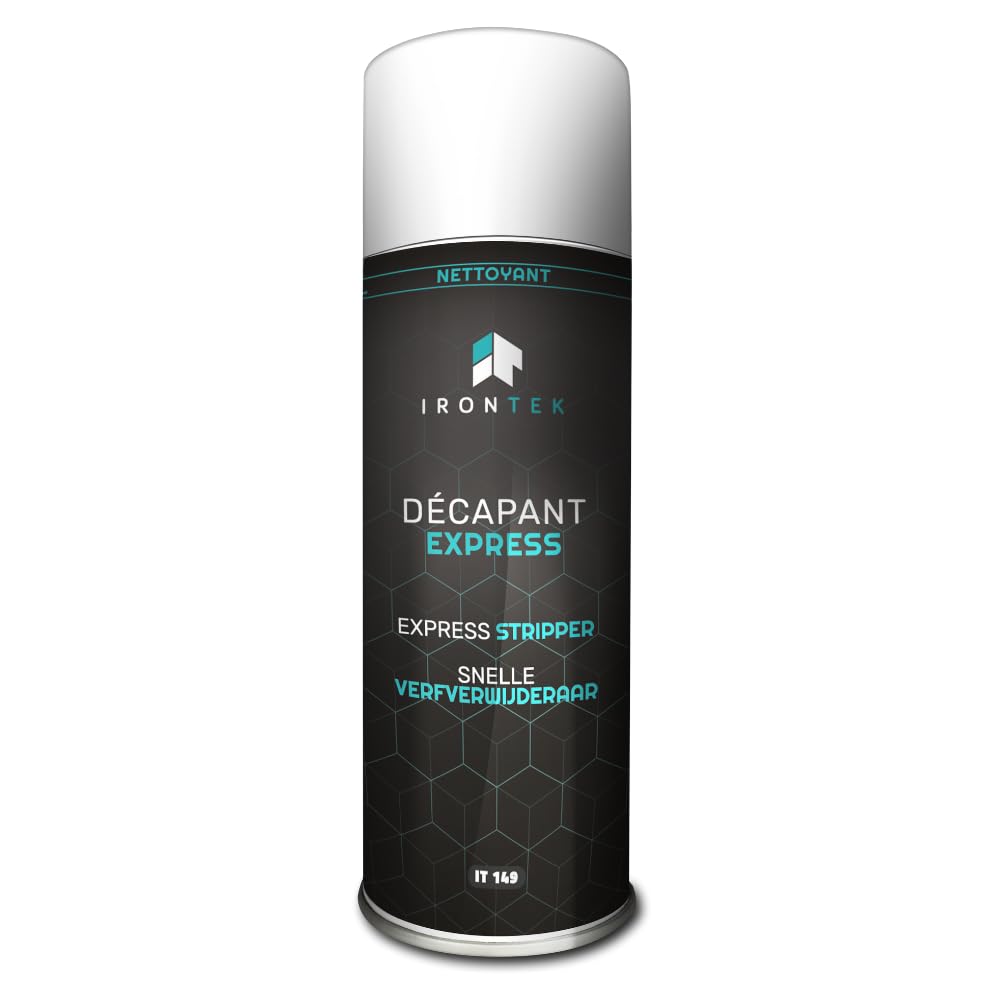Décapant Peinture Express 500ml - IRONTEK | IT149 | Spray Carrosserie | Élimine Encres Vernis Joints Résines | Décape Graffitis et Tags | Action Rapide Mousse