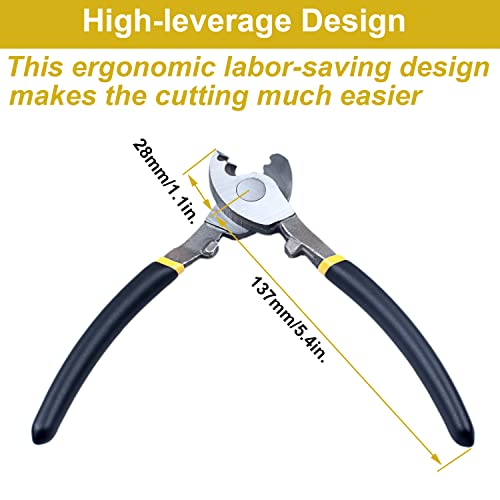 Luban 6 Inches Heavy Duty Cable Cutter, High Leverage Cutter For Aluminum, Copper, Wire, Communications Cable, Cutting Range: 9Mm/0.35In. #TOP5