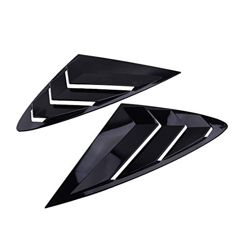 beler 1Pair Glossy Black Rear Side Window Vent Scoop Louver Fit for Hyundai Sonata DN8 2020-2021