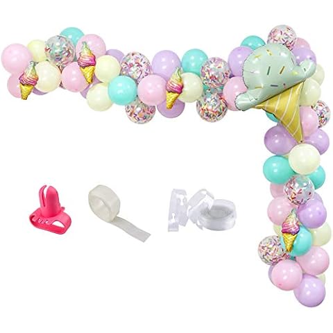FHzytg Ice Cream Party Balloons Arch Garland, Ice Cream Foil Balloons for Summer Birthday Party,Ice Cream Party Supplies Cover