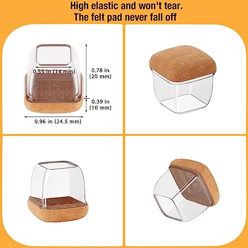 Image of 16-Pcs Square Silicone Chair Leg Floor Protectors, Thick & Durable