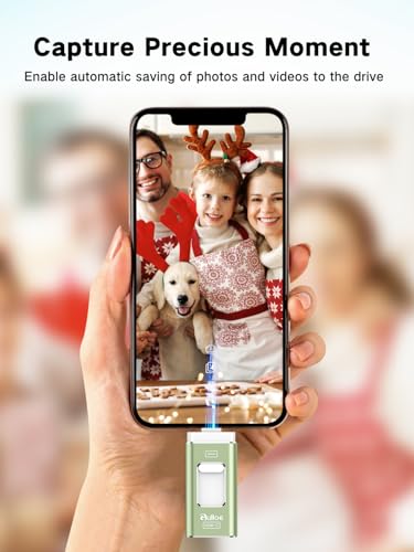 Image of Gulloe 256GB Dual Interface Flash Drive for Phone Storage Photos Videos, Phone USB Backup External Photo Memory Stick - No App Required, Compatible with iPhone, iPad, Android & PC (Sage Green)